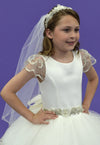 Elenor - Diamond White w/ Veil & Headband 2025 Bella Bow image 1