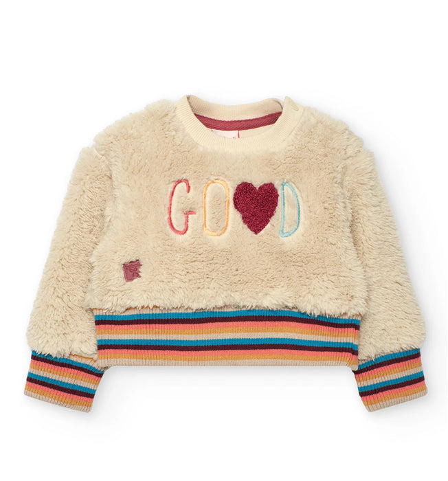 Good Vibes Furry Sweater & Denim Set