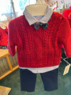 Red Sweater, Button Down, Navy Pants & Bowtie image 10