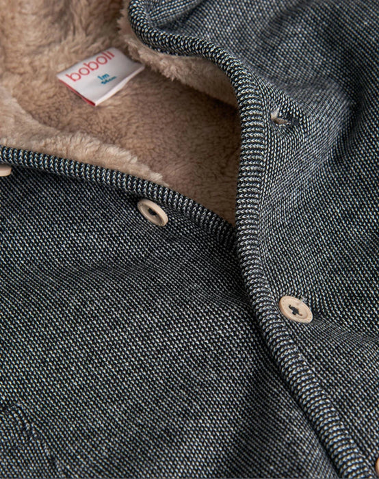 Charcoal Sherpa Hooded Jumpsuit