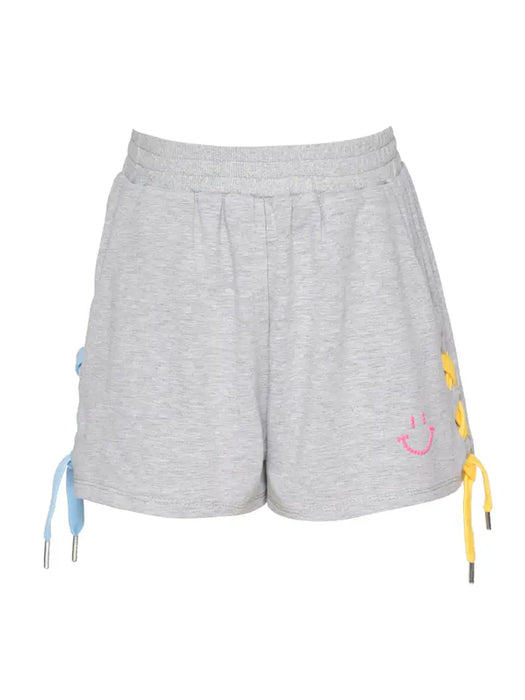 Lace-Up Smiley Sweatshirt & Shorts Set image 3
