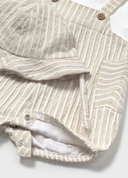 Sand Stripe Overall Set w/ Hat