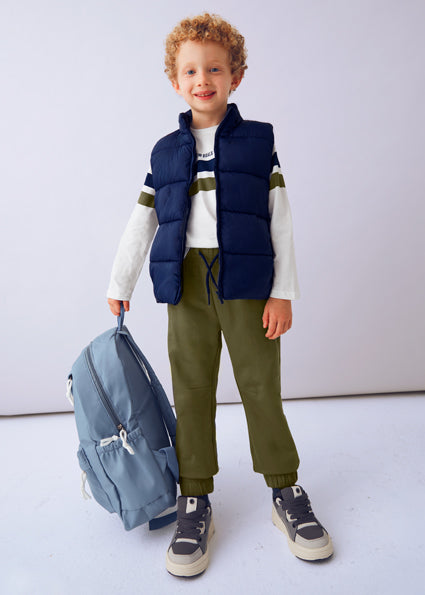 Olive Stripe Vest 3 pc Set