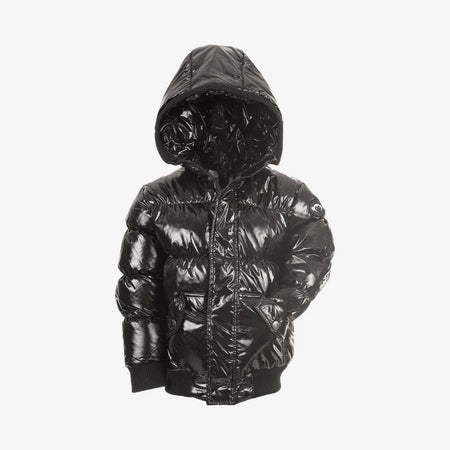 Black Glitter Puffer Coat image 0