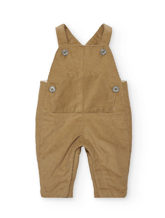 Corduroy Overall Set with Check Shirt