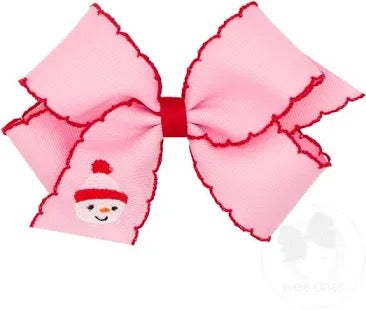Pink Embroidered Christmas Bow image 3