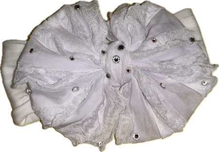 Rhinestone Ruffle Bow Headband image 4