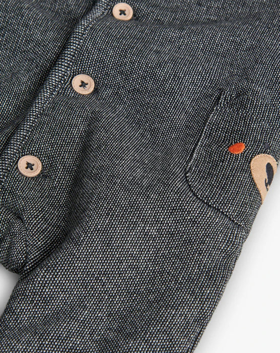 Charcoal Sherpa Hooded Jumpsuit