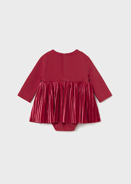 Velvet Berry Bow Dress Bodysuit