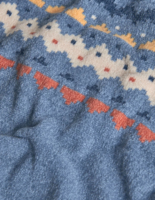 Blue Fair Isle Chenille Romper