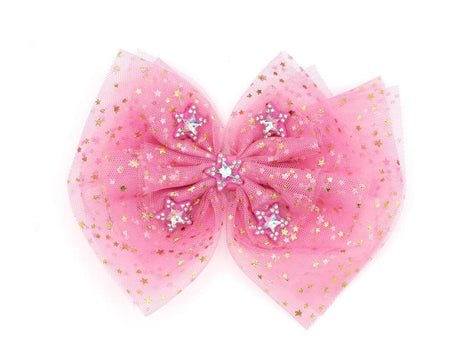 Pink & Gold Star Bow image 0