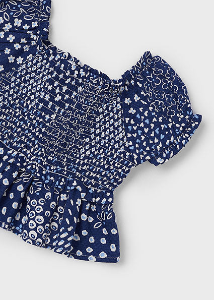 Navy Speckled Smock Top & Matching Pants image 3