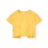 Golden Bloom Top & Pleated Denim Skirt Set image 0
