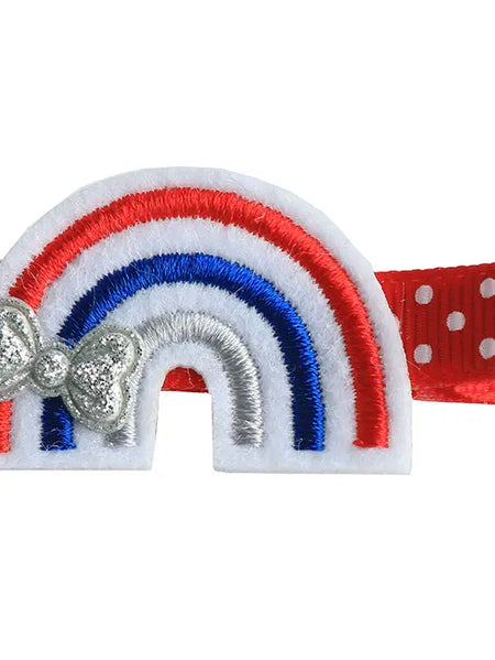 Red, White & Blue Rainbow Hair Clip image 0