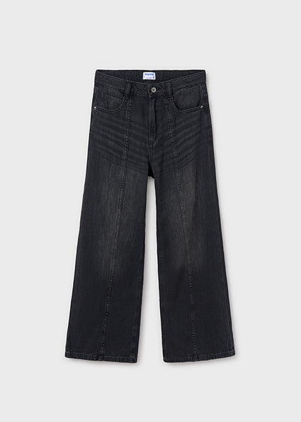 Trendy Wide-Leg Black Denim Jeans image 0