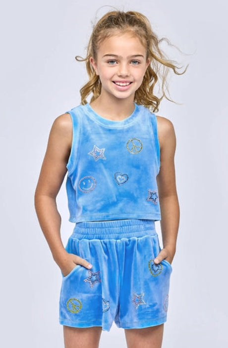 Peace & Love Velour Tank & Shorts Set