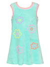 Aqua Velour Floral Dress image 0