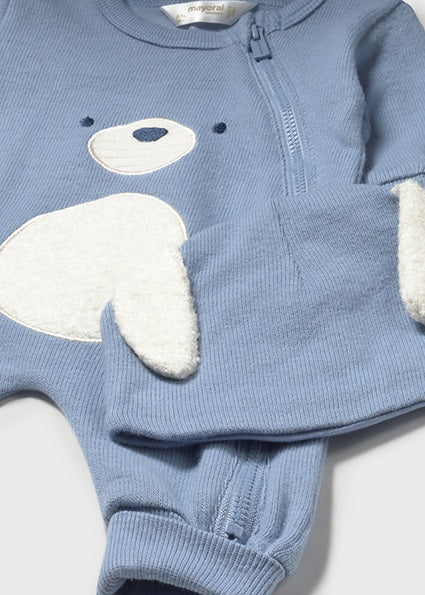 Cuddly Bear Zip-Up Set - Blue
