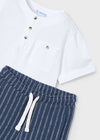 White & Navy 2pc Stripe Set image 1