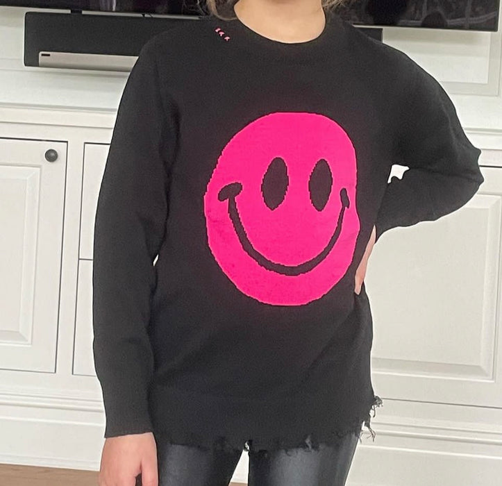 Black & Pink Smiley Sweatshirt image 2