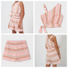 Striped One-Shoulder Top & Matching Shorts Set image 11