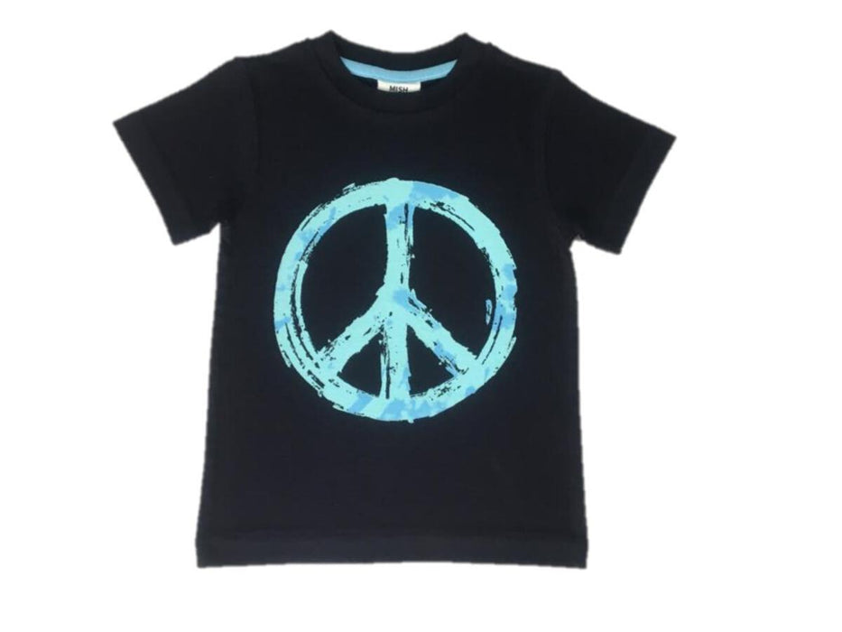 Navy Peace Sign Graphic Tee image 0