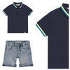 Navy Polo w/ Denim Shorts image 0