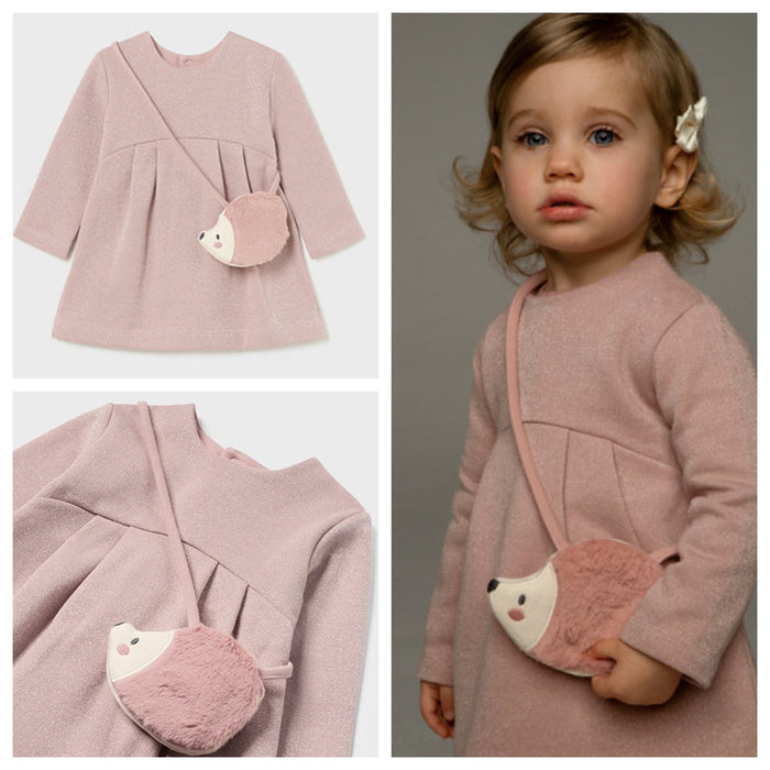 Dusty Pink Dress w/ Hedgehog Purse image 3