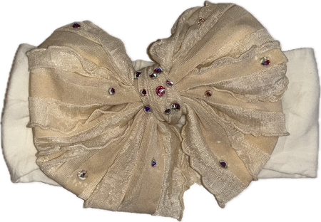 Rhinestone Ruffle Bow Headband image 1