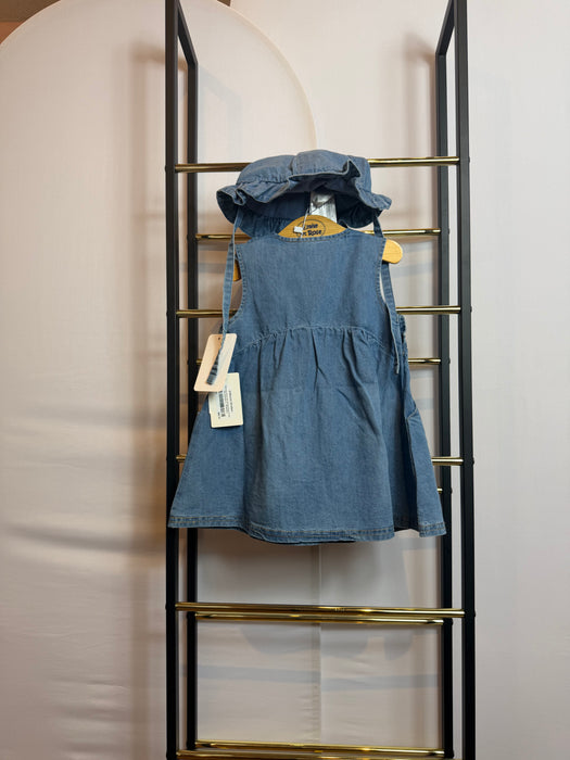 Mayoral Baby Girl Denim Dress & Hat Set Strawberry