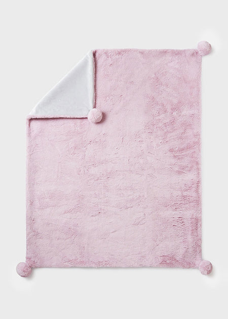 Purple Pom Pom Plush Blanket image 0