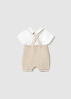 Tan Knit Bear Overalls image 2