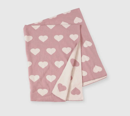 Knit Reversable Heart Blanket image 0