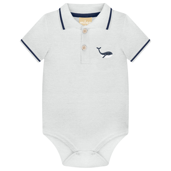 Nautical Polo Bodysuit & Printed Shorts Set image 0