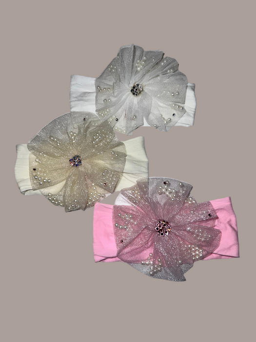 Floating Pearls Tulle Headband