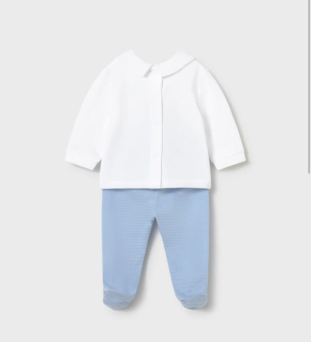 Mayoral Baby Boy Dog Footie Set Blue