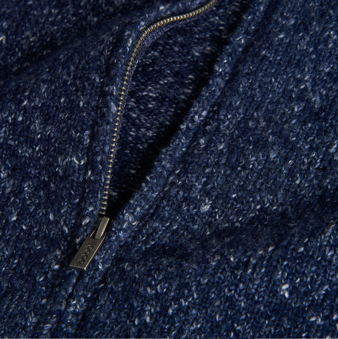 Navy Speckled Zip Cardigan