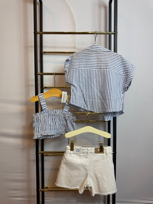 Breezy Striped & Denim 3-Piece Set