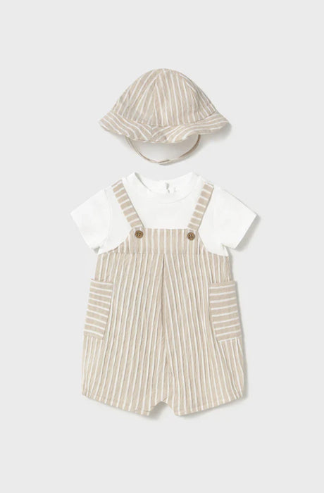 Sand Stripe Overall Set w/ Hat