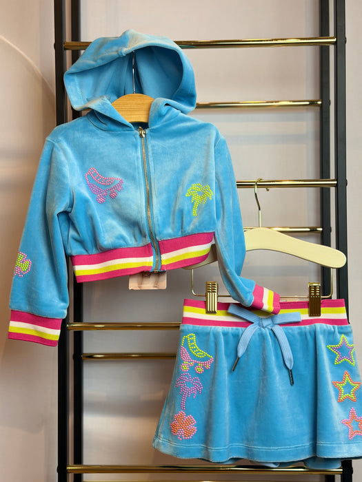 Colorful Skates Hoodie & Skirt Set
