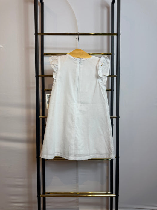 Pinstripe Petals Flutter Dress