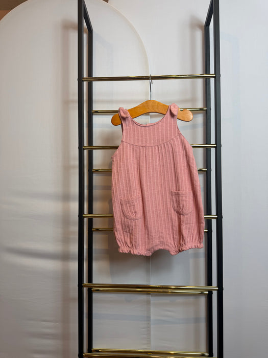Mayoral Infant Textured Layered Romper Pink