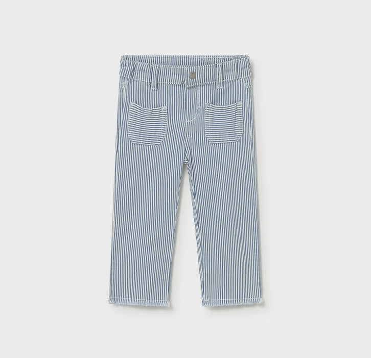 Mayoral Toddler Girl Blue Stripe Long Trousers