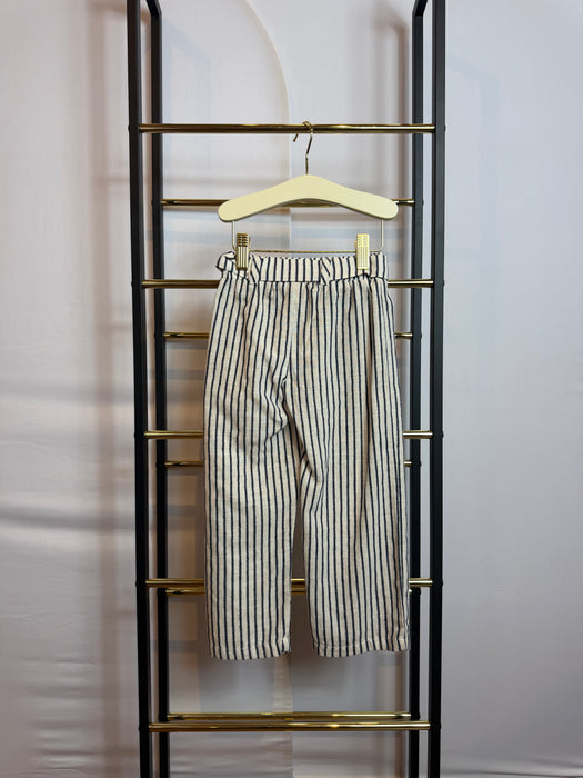Flower Detail Blouse w/ Striped Pants
