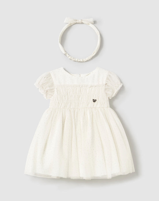 Ivory Tulle Dress & Headband Set
