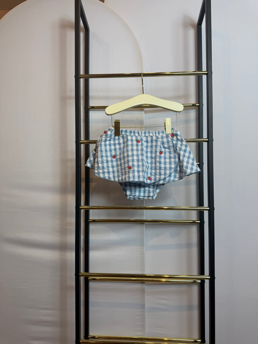 Mayoral Baby Girl Gingham Strawberry Skirt Set Lagoon