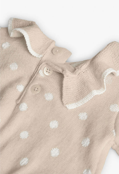 Polka Dot Knit Dress & Tights Set