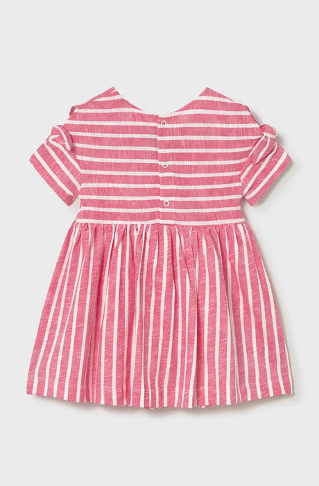 Mayoral Infant Girl Stripe Dress & Strawberry Bag Geranium