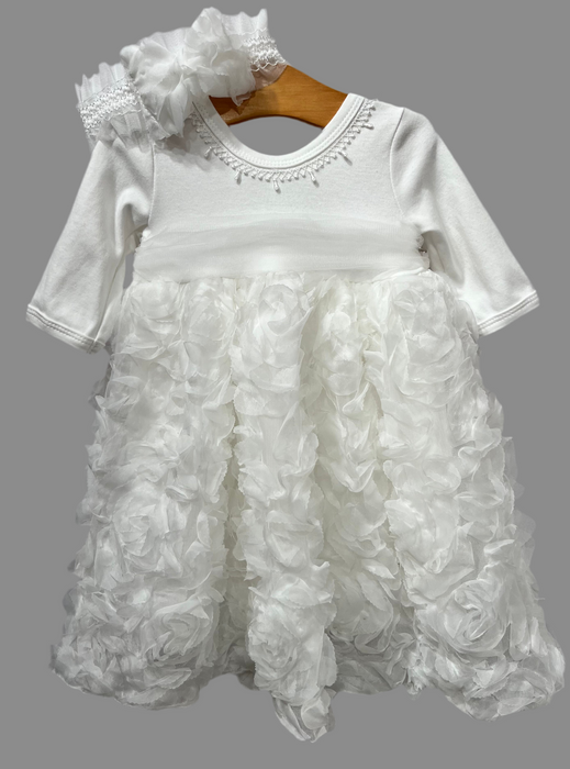 Floral Puff Skirt Dress w/ Headband