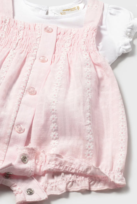 Baby Pink Eyelet Romper Set